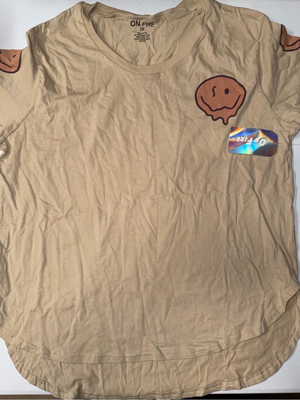 On Fire: Women’s Enjoy Things Beige Plus Blouse (2X)